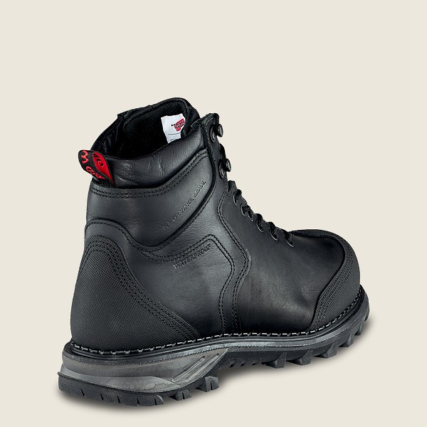 Red Wing Mens Safety Boots - Burnside - 6-inch Waterproof Toe - Black - XST351798